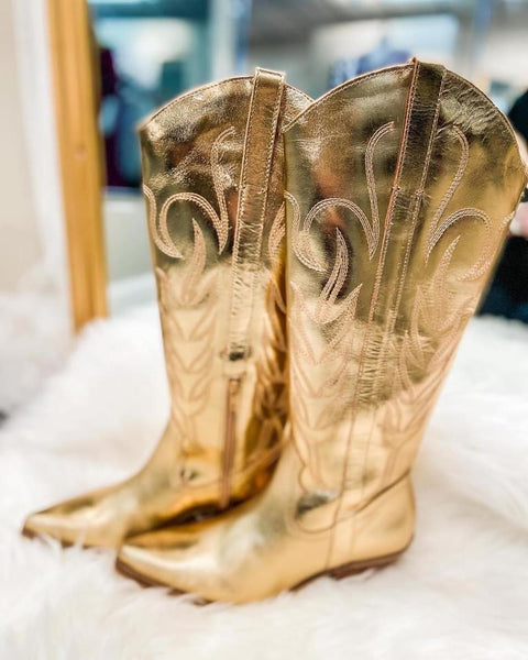 Gold Metallic Boots