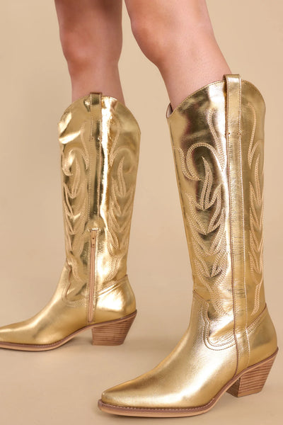 Gold Metallic Boots