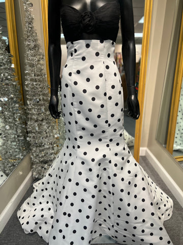 Black/White Polka Dot Prom Dress