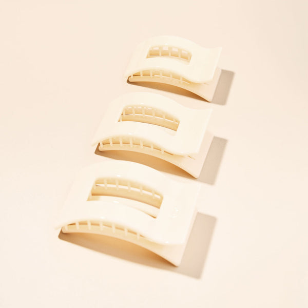 Almond Beige  Flat Rectangle Hair Clip