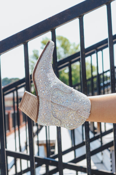 Harlow Clear Rhinestone Ankle Boot By Matisse
