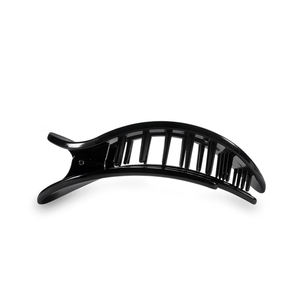 Jet Black Flat Round Hair Clip