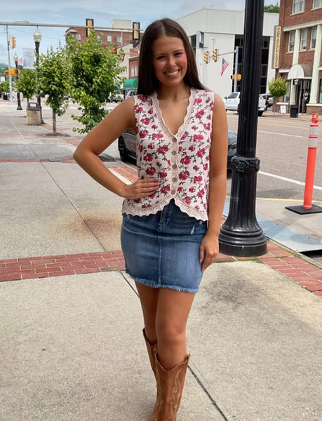 Monica Mid-Rise Denim Skirt