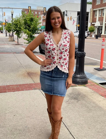 Monica Mid-Rise Denim Skirt