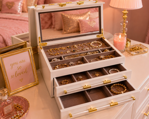 ✨ The "Golden Sparkle" Lacquer Keepsake Box