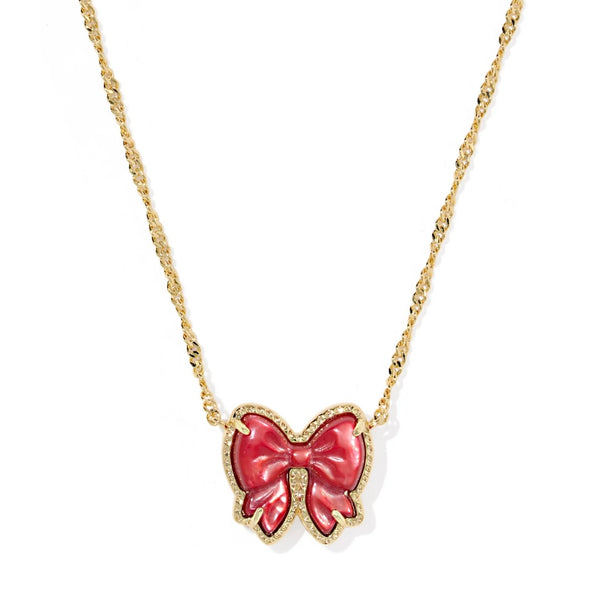Kendra Scott Haley Gold
Bow Short Pendant
Necklace in Scarlet Red
Mother of Pearl