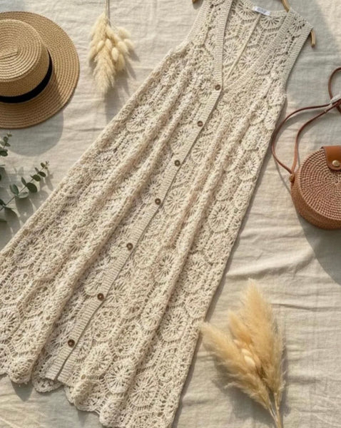 Aria Open-Stitch Maxi Duster