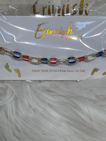 Erimish linked in color anklet