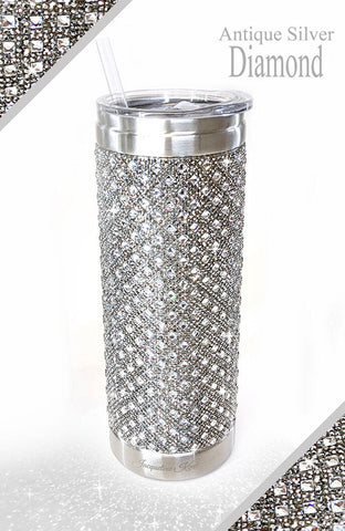 Bubbles & Bling Tumbler Antique Silver