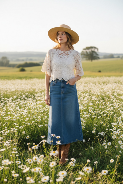 The Daisy Fields Denim Maxi Skirt