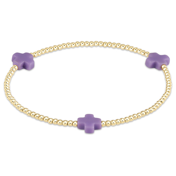 signature cross 2mm gold bracelet(6.25) s