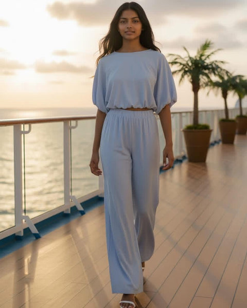 Light Blue Two-Piece Outfit