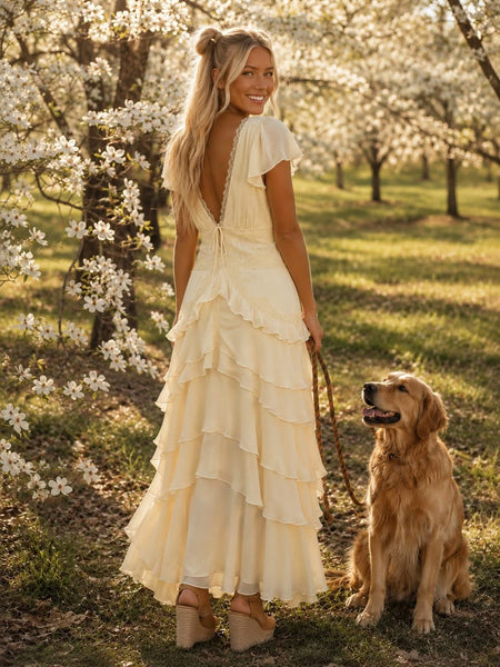 Sunlit Romance Tiered Dress f