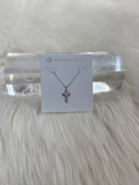 Kendra Scott Silver Opal Cross Pendant