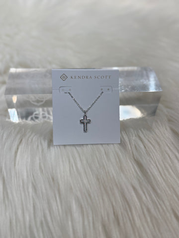 Kendra Scott Silver Opal Cross Pendant