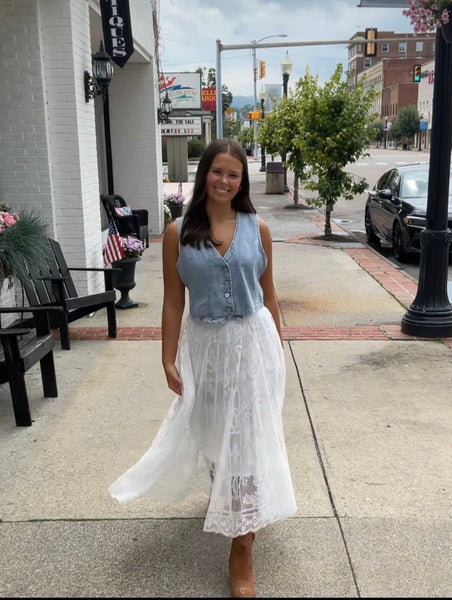 Boho Tiered Lace Maxi Skirt