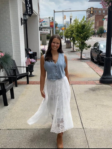 Boho Tiered Lace Maxi Skirt