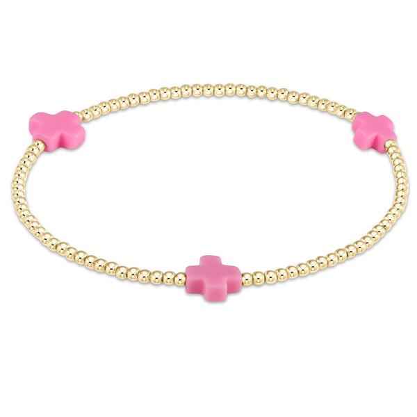 signature cross 2mm gold bracelet(6.25) s