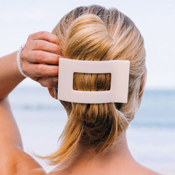Almond Beige  Flat Rectangle Hair Clip