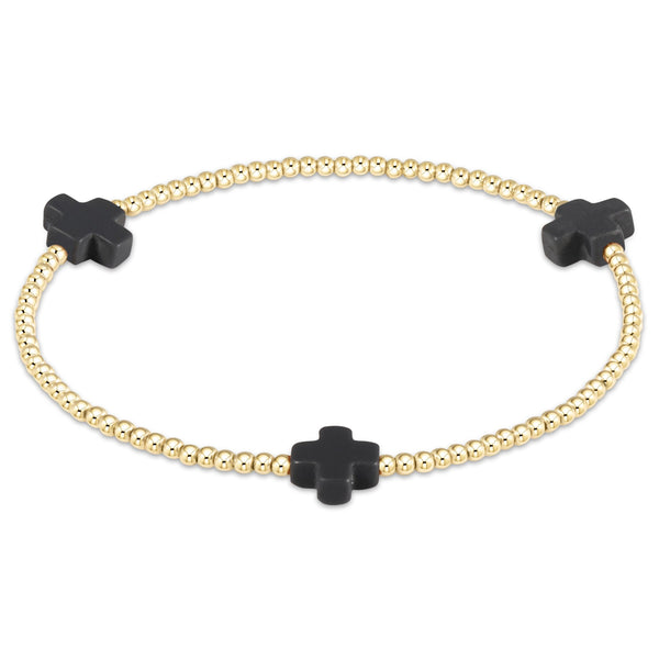 signature cross 2mm gold bracelet(6.25) s