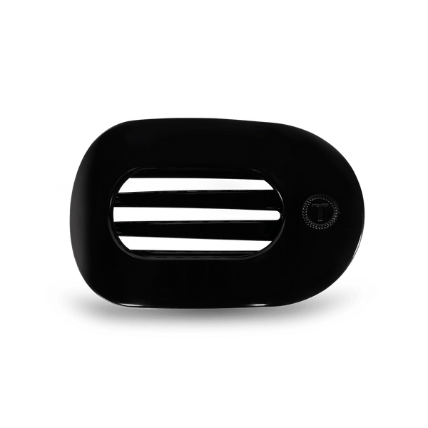 Jet Black Flat Round Hair Clip