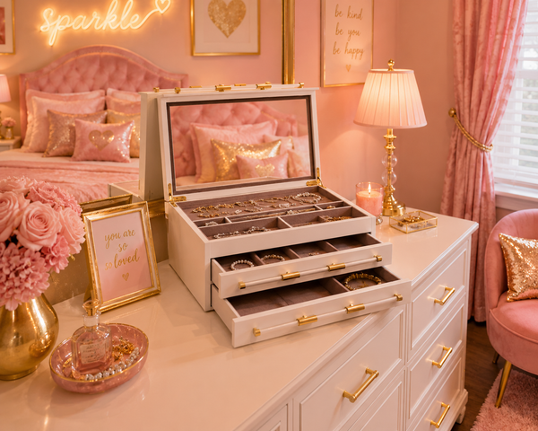✨ The "Golden Sparkle" Lacquer Keepsake Box