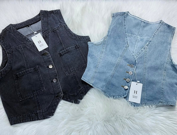 Cowgirl chic denim vest