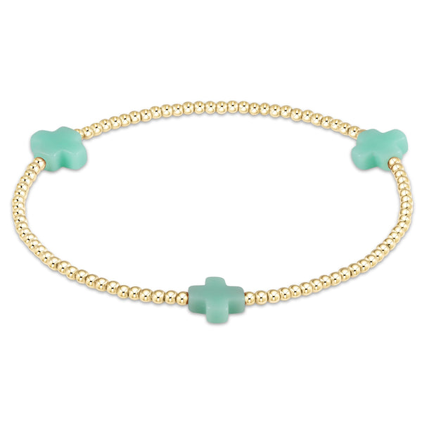 signature cross 2mm gold bracelet(6.25) s