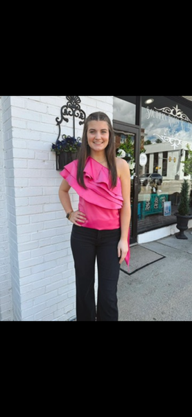 The "Turn Heads" One-Shoulder Ruffle Top 💕