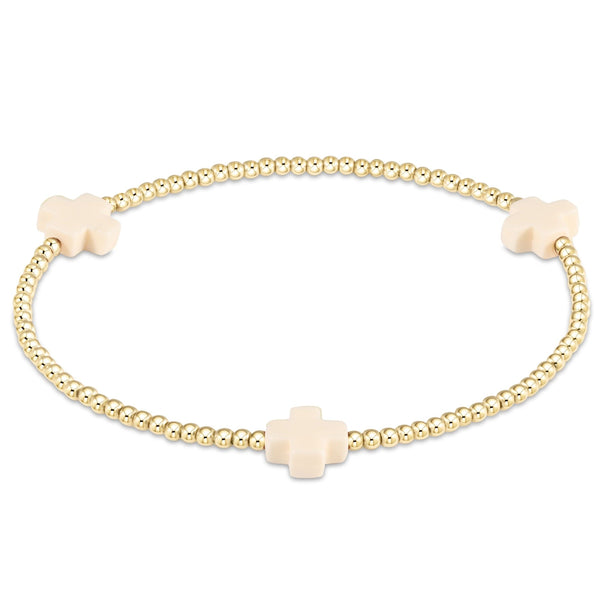 signature cross 2mm gold bracelet(6.25) s