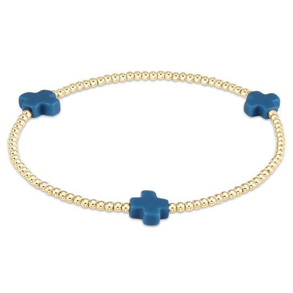 signature cross 2mm gold bracelet(6.25) s