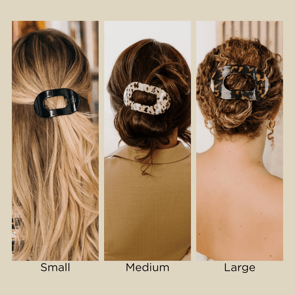 Jet Black Flat Round Hair Clip