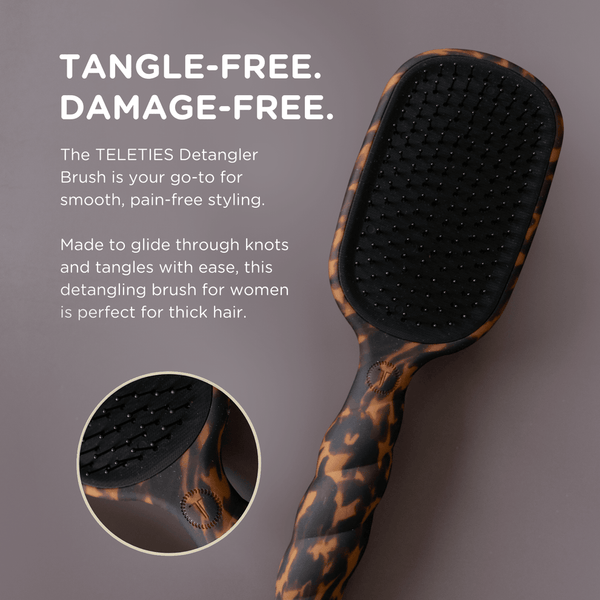 Detangler Hair Brush for thick  Hair - Tortoise
