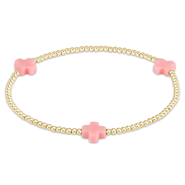 signature cross 2mm gold bracelet(6.25) s