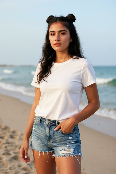 Simple white tee
