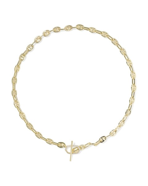 Elisa Toggle Gold Link and Chain Necklace