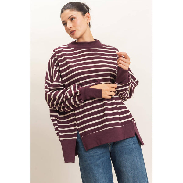 Mockneck Mood Plum & Pattern