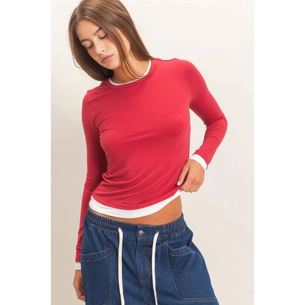 HYFVE Layered Effect Long Sleeve Top