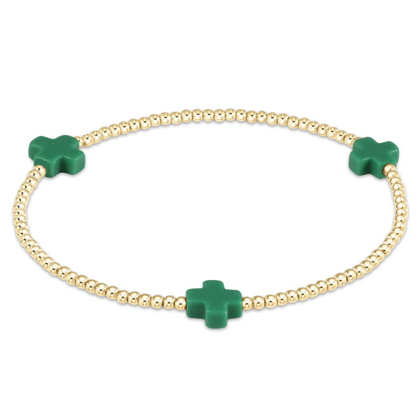 signature cross 2mm gold bracelet(6.25) s
