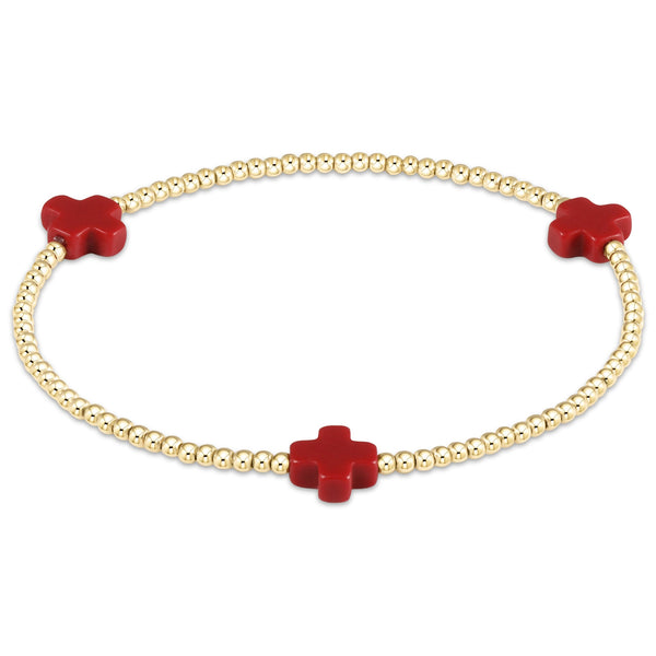 signature cross 2mm gold bracelet(6.25) s