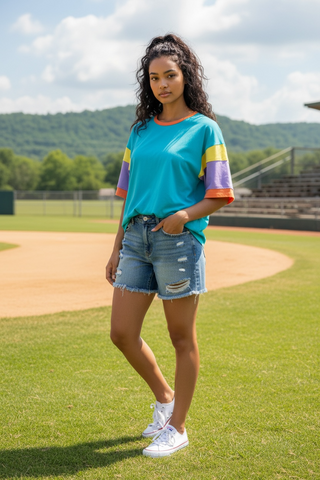 Retro block tee