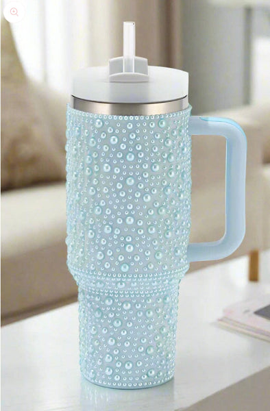 40 oz Blue Pearl Studded Tumbler