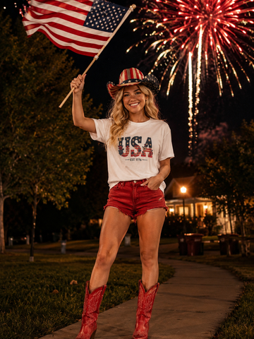 Liberty in Bloom Graphic Tee 🇺🇸🌺🌻