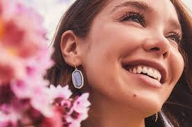 Elle Drop Earrings Dark Lavender