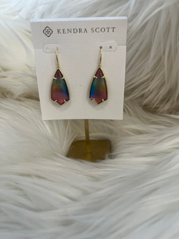 Kendra Scott Camry Yellow Gold Drop Earrings in Yellow Watercolor Illusion