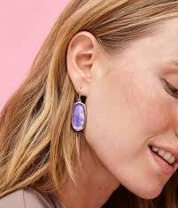 Kendra Scott Framed Elle Drop Earrings Lavender
