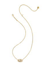 Holland Gold Crystal Necklace in White Crystal
