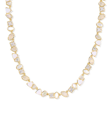 KENDRA SCOTT: GOLD & NEUTRAL MIX ISABELLE TENNIS NECKLACE
