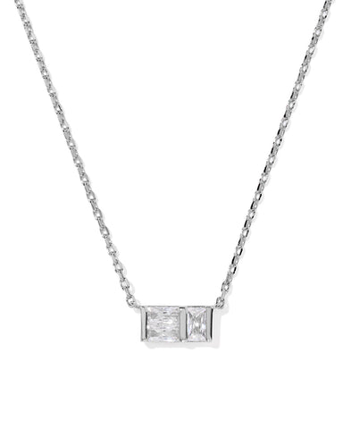 KENDRA SCOTT: RHODIUM CZ JAMIE PENDANT NECKLACE