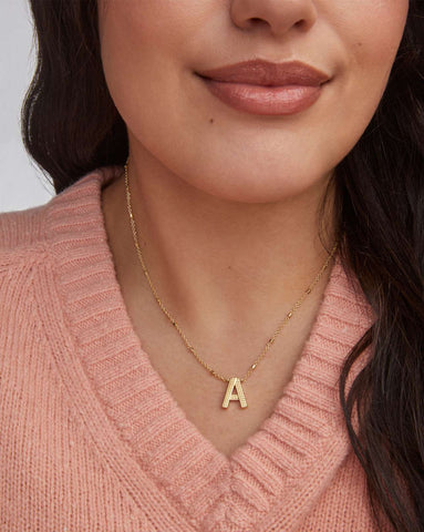 Letter Pendant Necklace in Gold